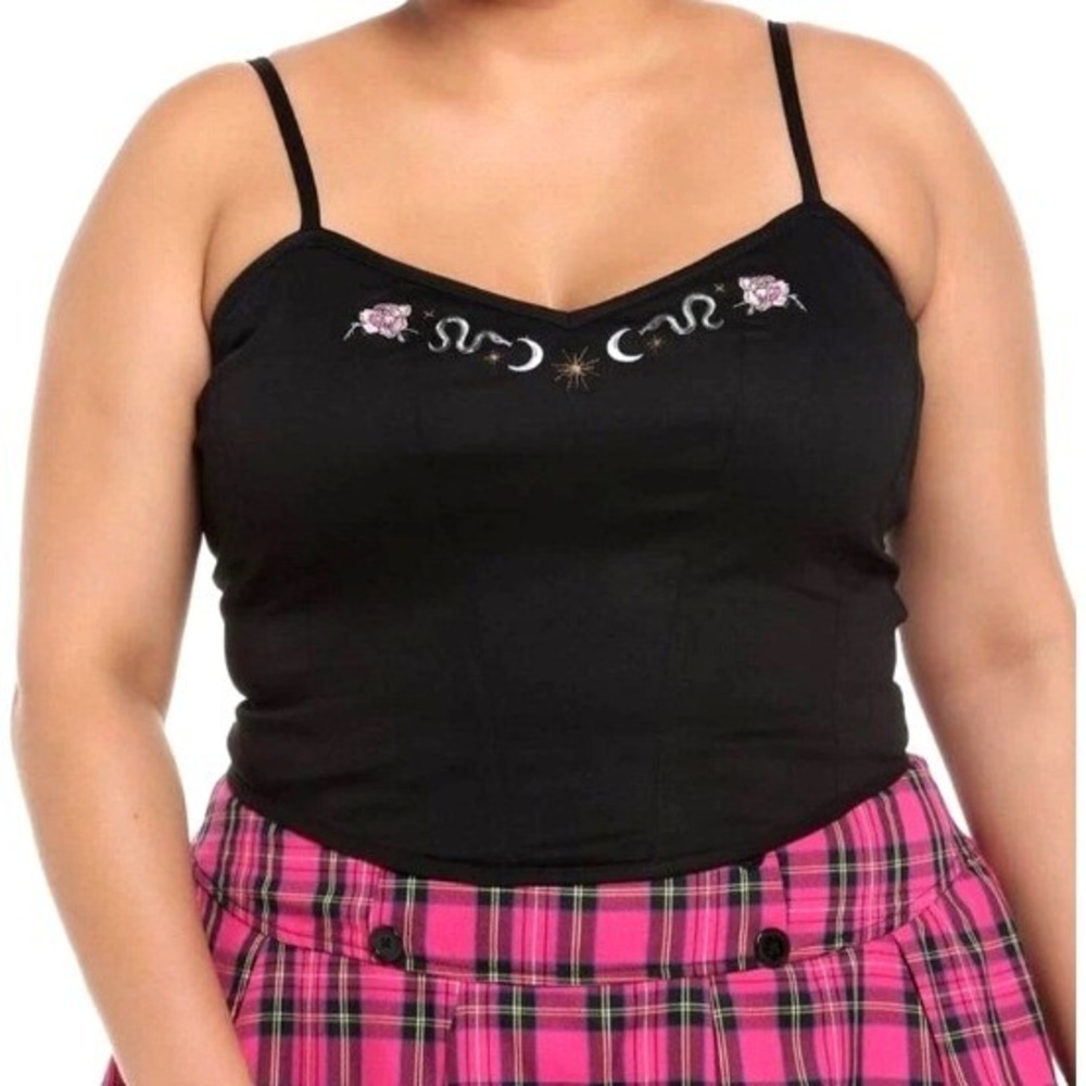 HOT TOPIC Women's 3X The School for Good and Evil Black Corset Top Embroidered - Picture 1 of 7